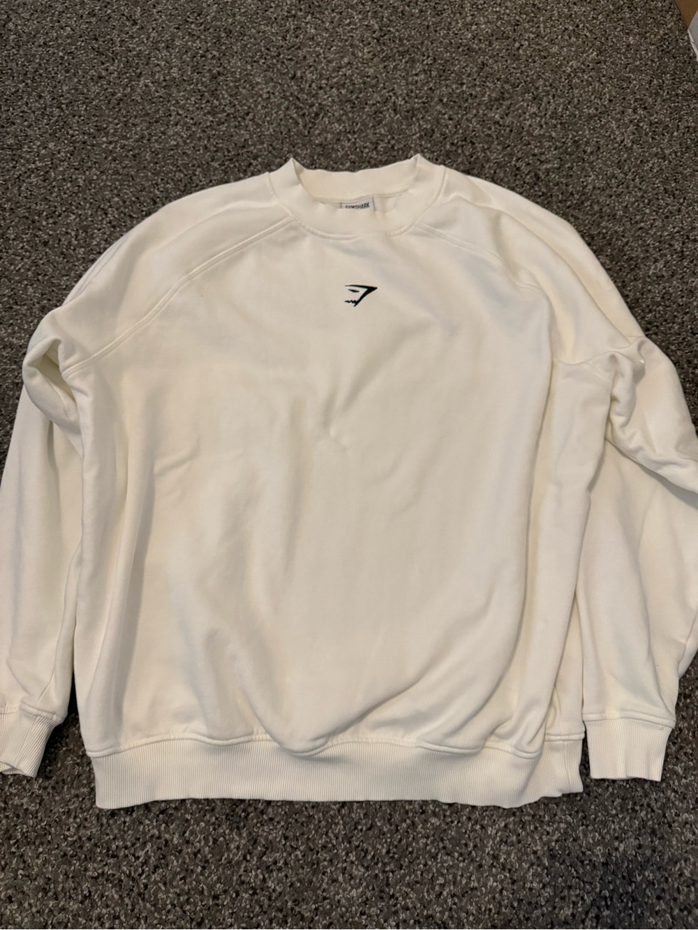 Gymshark Women’s Cream Pullover Sweatshirt with Small Logo